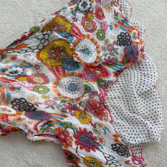 Derhy beautiful white florals and polka dots sequinned maxi fairycore dress - Picture 3 of 4